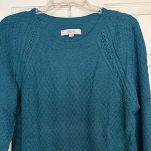 LOFT Turquoise Crew Neck Sweater
